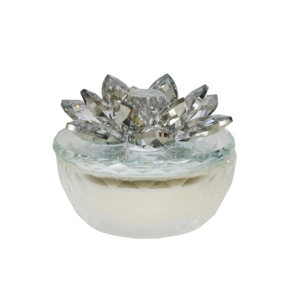 Picture of Lotus Box 4" Soy Candle - Silver