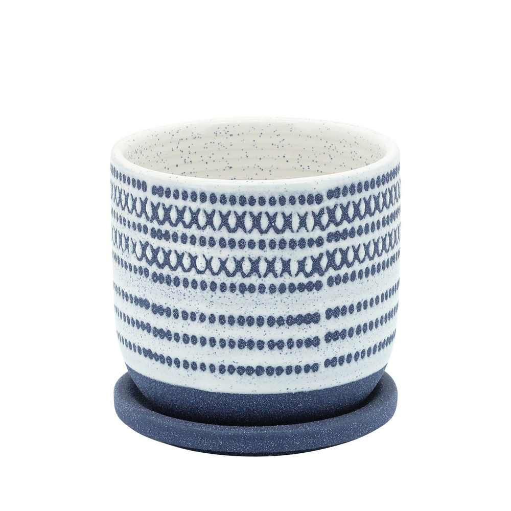 Picture of Ceramic 5" Planter with Saucer - Blue