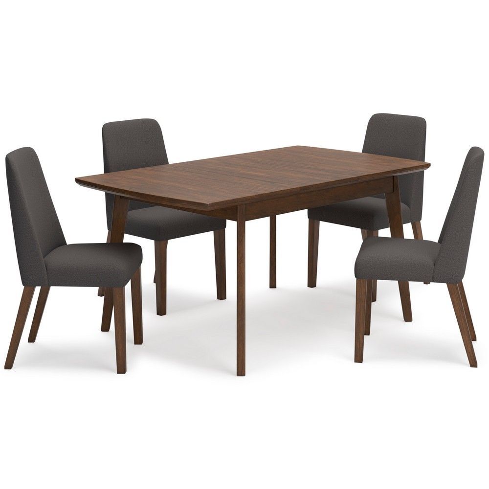 Picture of Logan 5-Piece Rectangle Dining Set - Charcoal