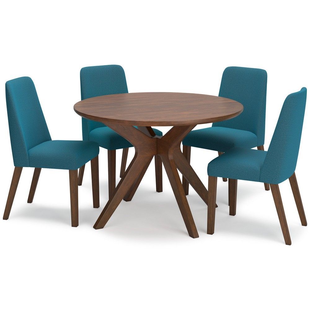 Picture of Logan 5-Piece Round Dining Set - Blue