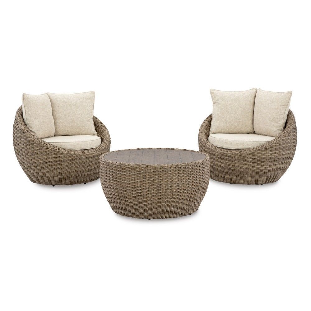 Picture of Pebble 3-Piece Patio Set with Coffee Table