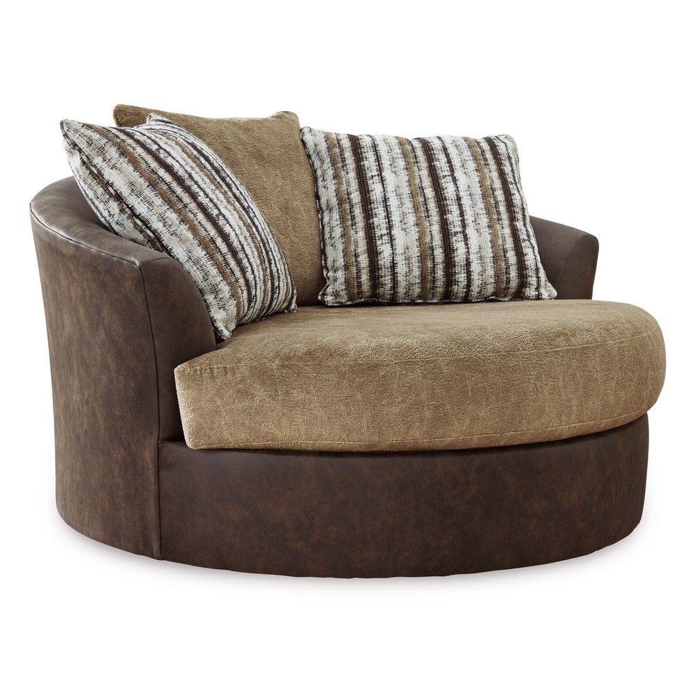 Picture of Ace Oversized Swivel Chair - Chocolate