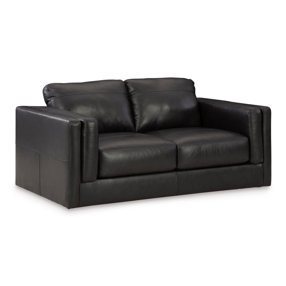 Picture of Aimie Leather Loveseat - Onyx