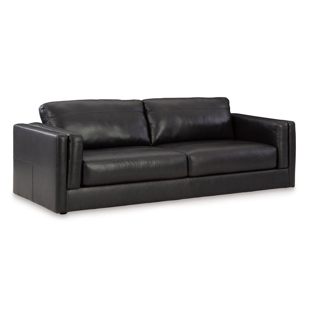 Picture of Aimie  Leather Sofa - Onyx