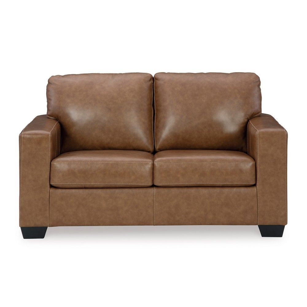 Picture of Billie Leather Loveseat - Caramel