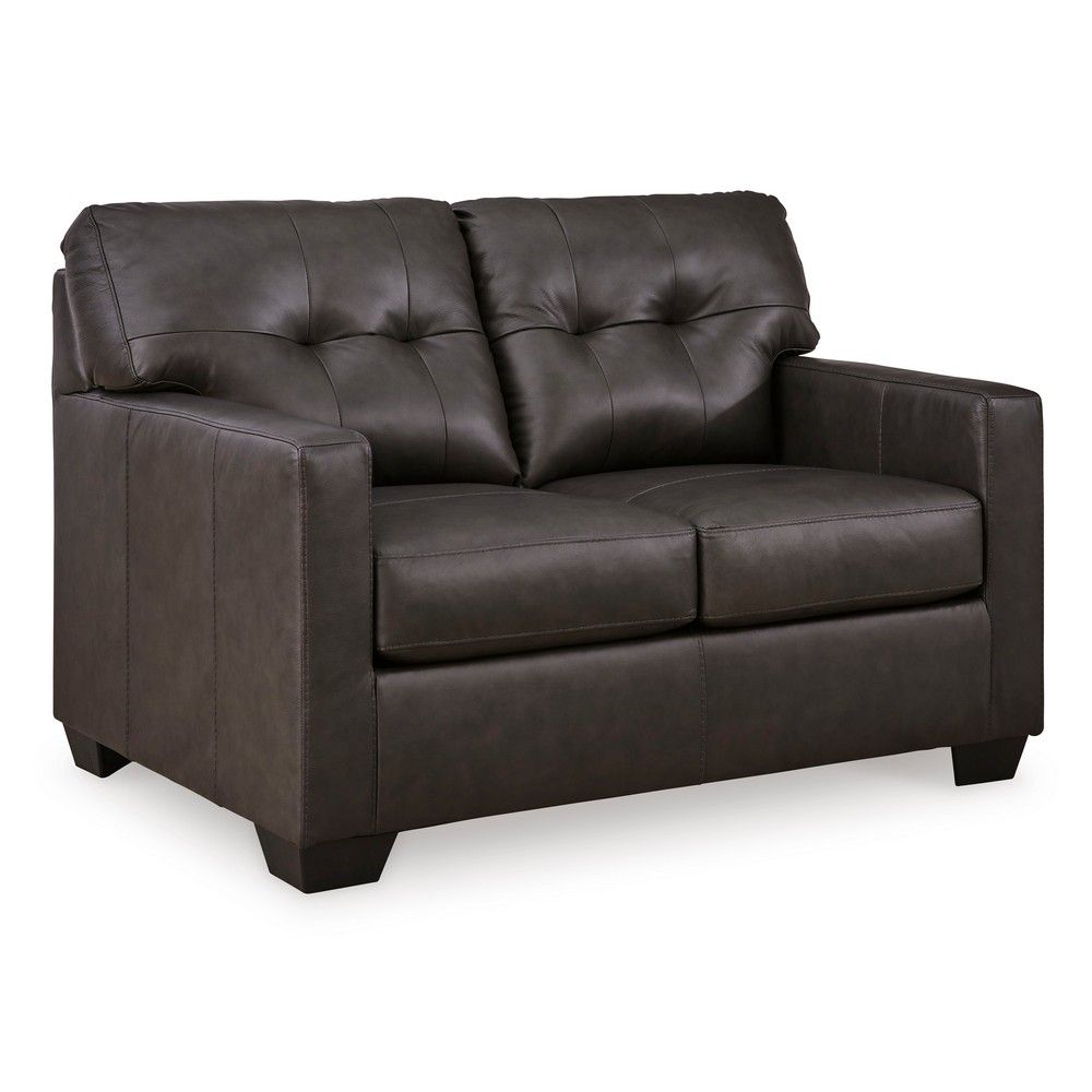 Picture of Brie Leather Loveseat - Storm
