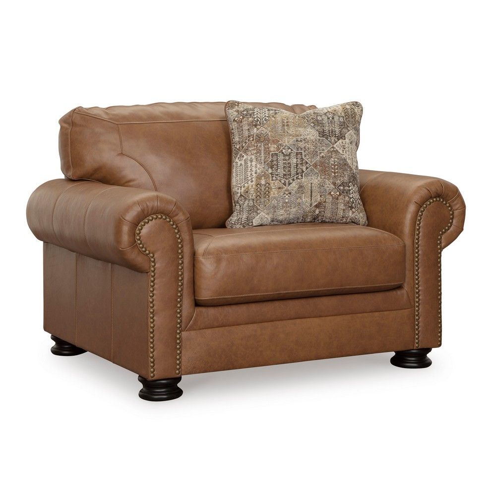 Picture of Caleb Oversized Leather Chair - Caramel