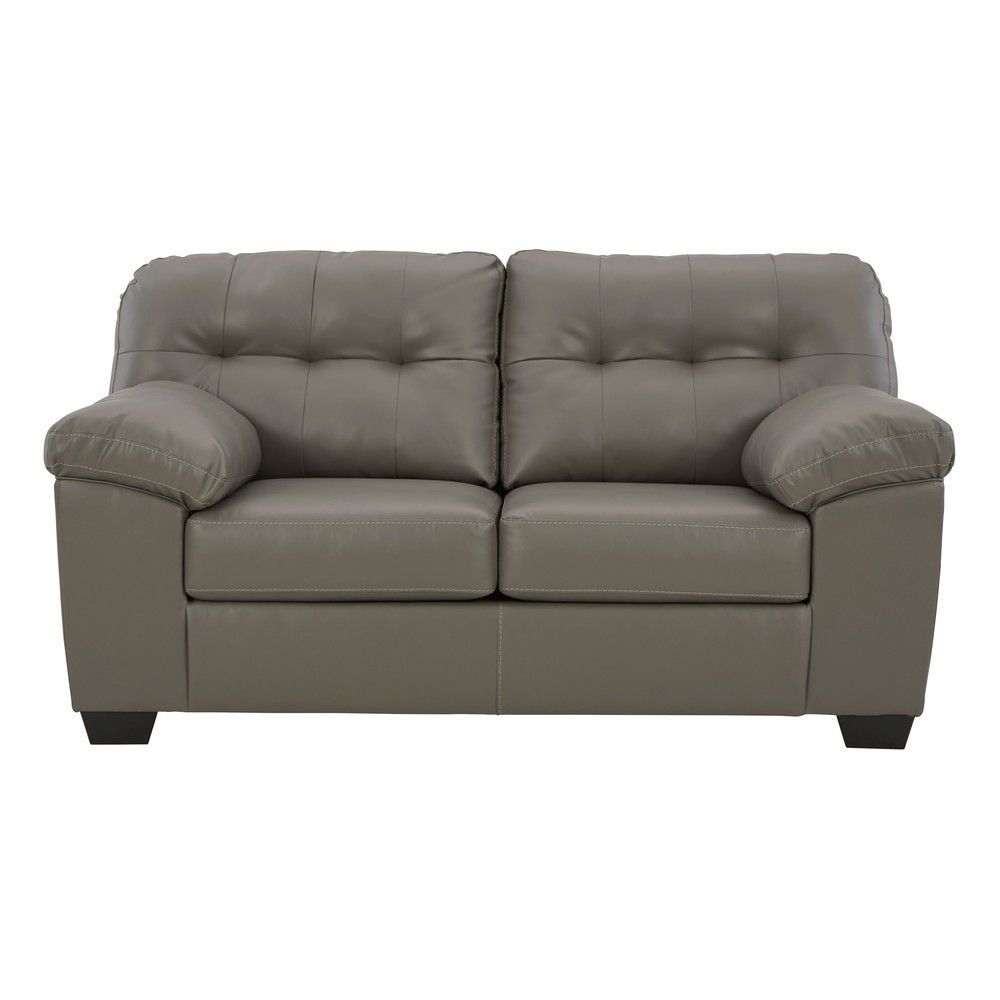 Picture of Don Faux Leather Loveseat - Gray