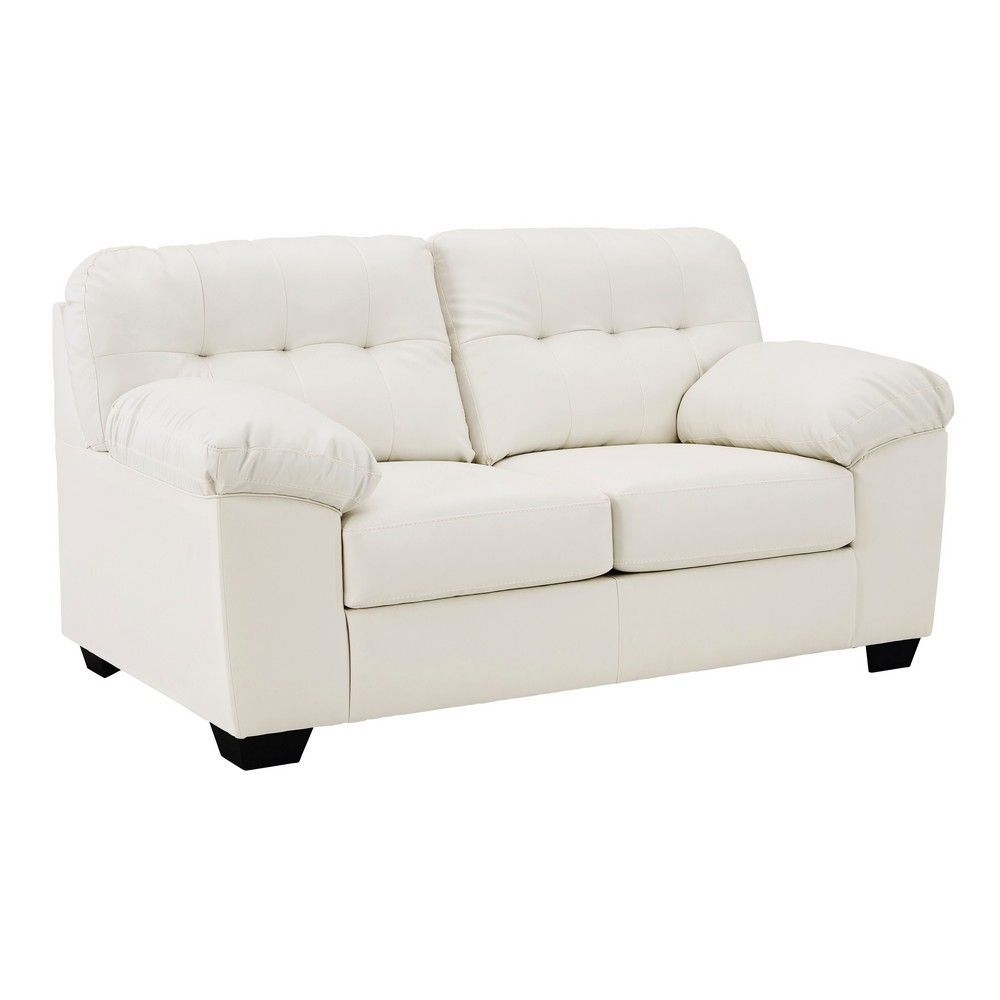 Picture of Don Faux Leather Loveseat - White