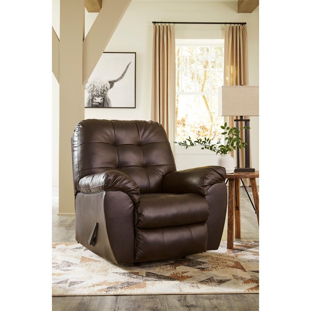 Picture of Don Faux Leather Rocking Recliner - Chocolate
