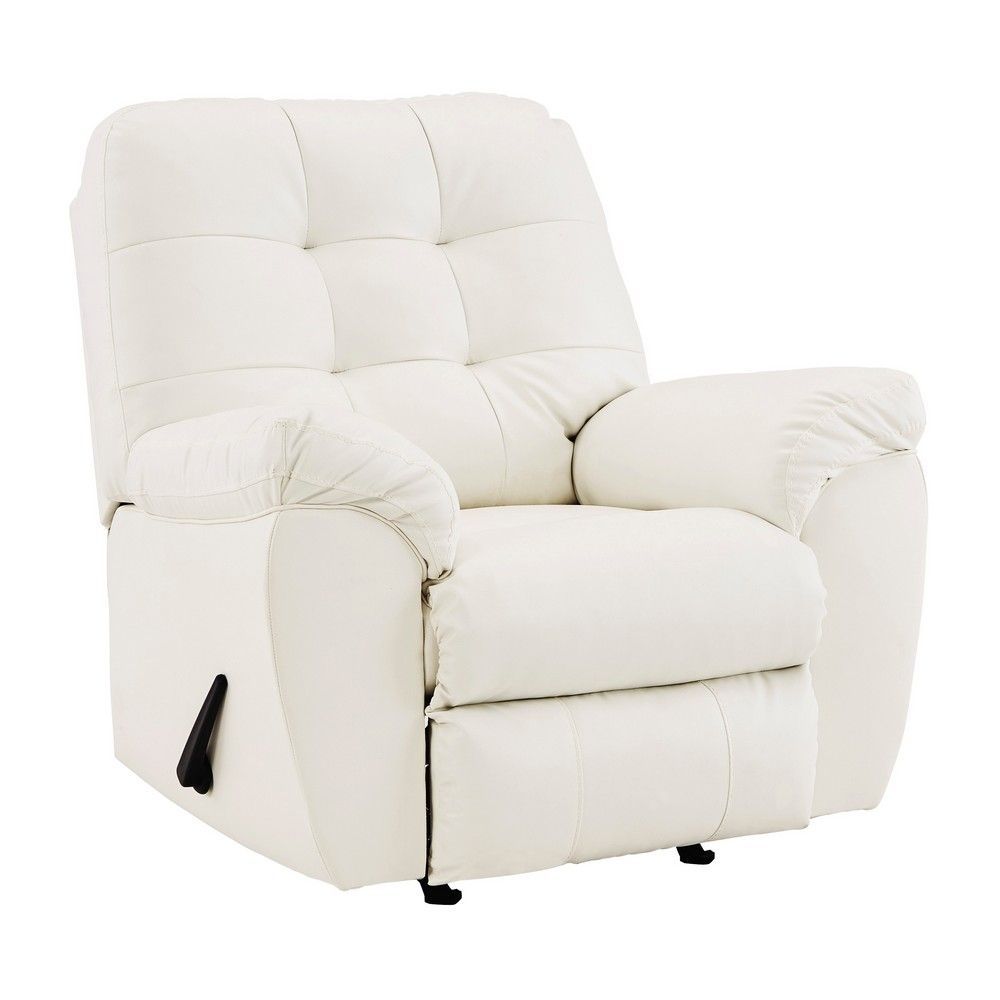 Picture of Don Faux Leather Rocking Recliner - White