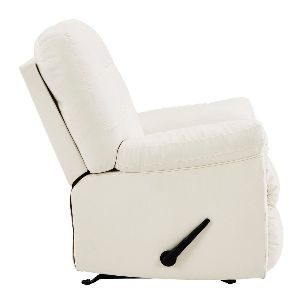Picture of Don Faux Leather Rocking Recliner - White