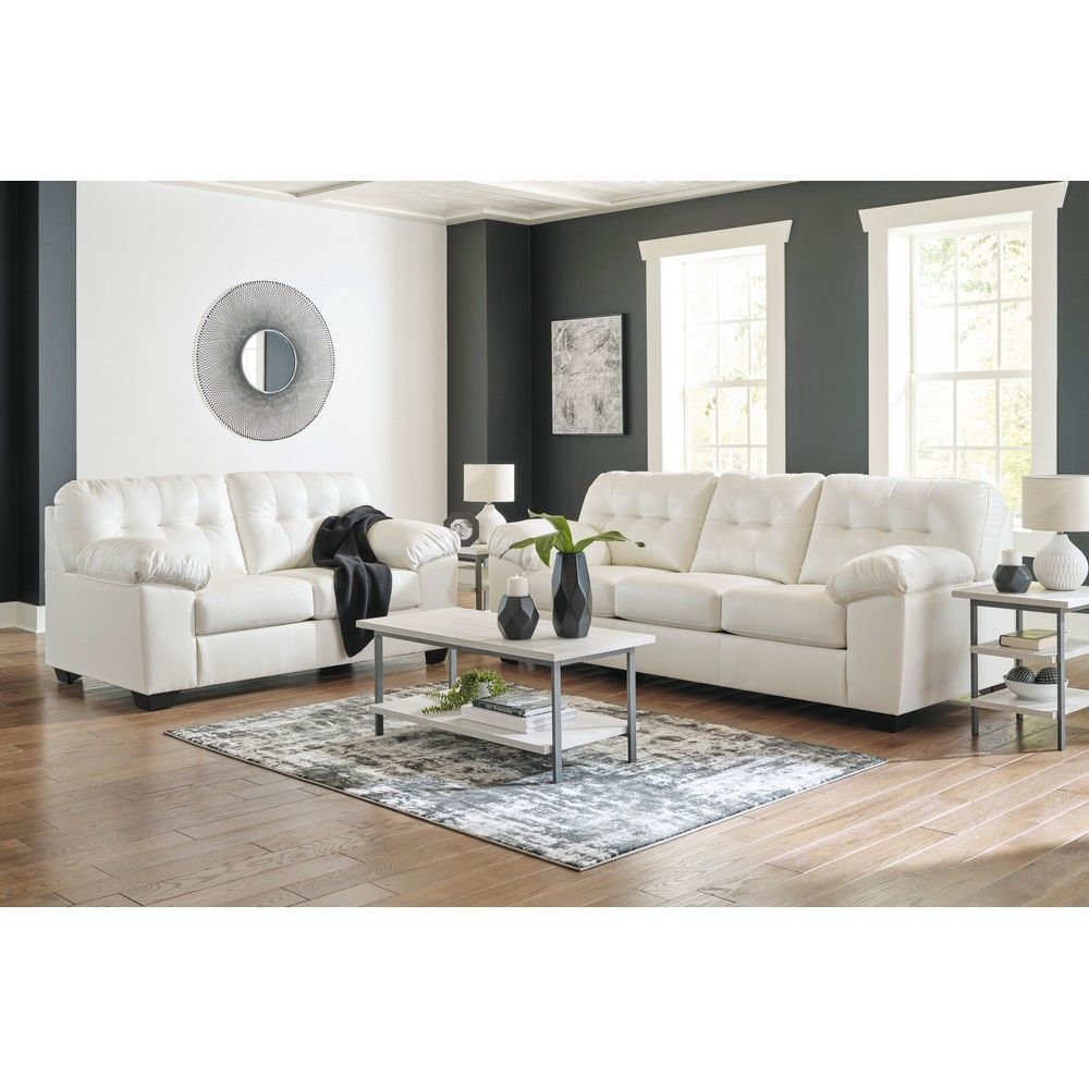 Picture of Don Faux Leather Sofa - White