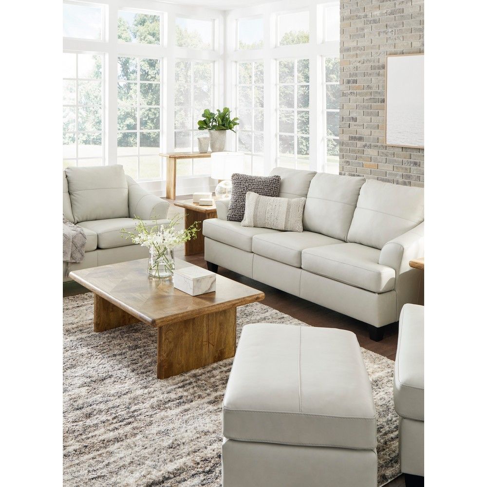 Picture of Gene Leather Sofa - Coconut