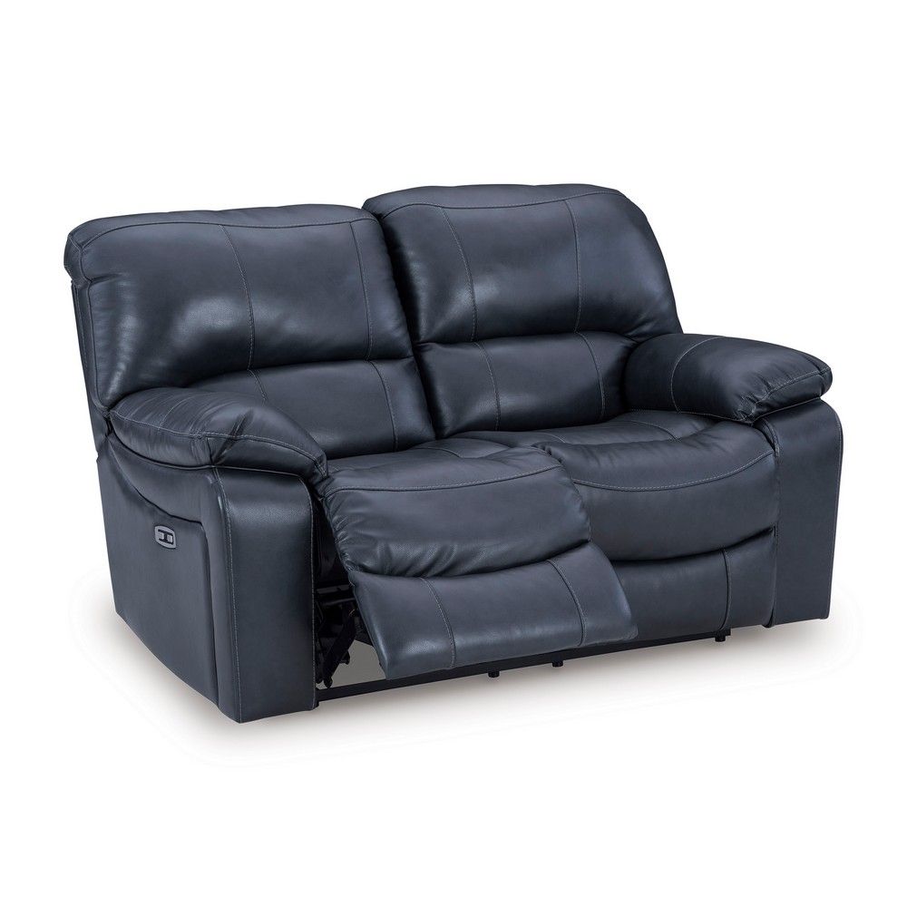 Picture of Lawson Leather Power Reclining Loveseat - Ocean Blue
