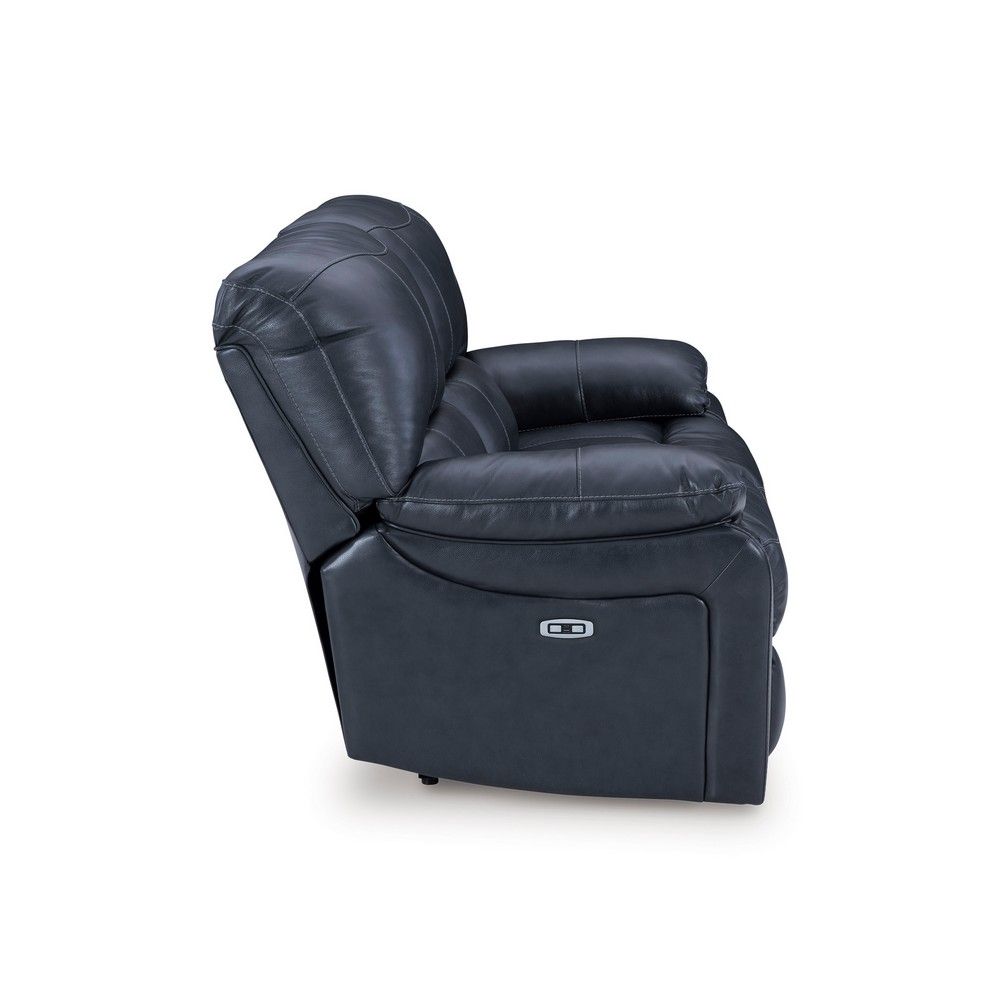 Picture of Lawson Leather Power Reclining Loveseat - Ocean Blue