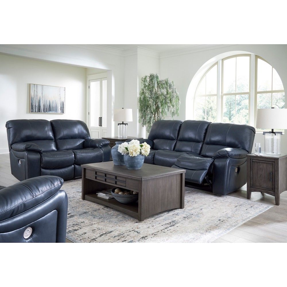 Picture of Lawson Leather Power Reclining Loveseat - Ocean Blue
