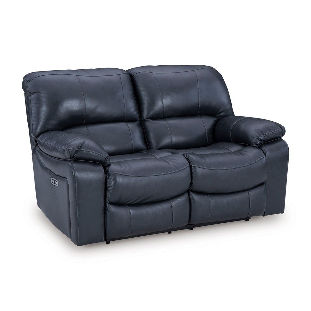 Picture of Lawson Leather Power Reclining Loveseat - Ocean Blue