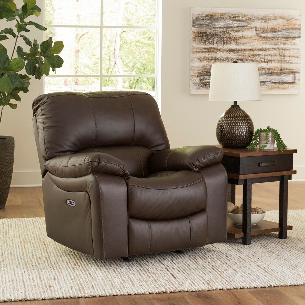 Picture of Lawson Leather Power Wall Saver Recliner - Dark Brown