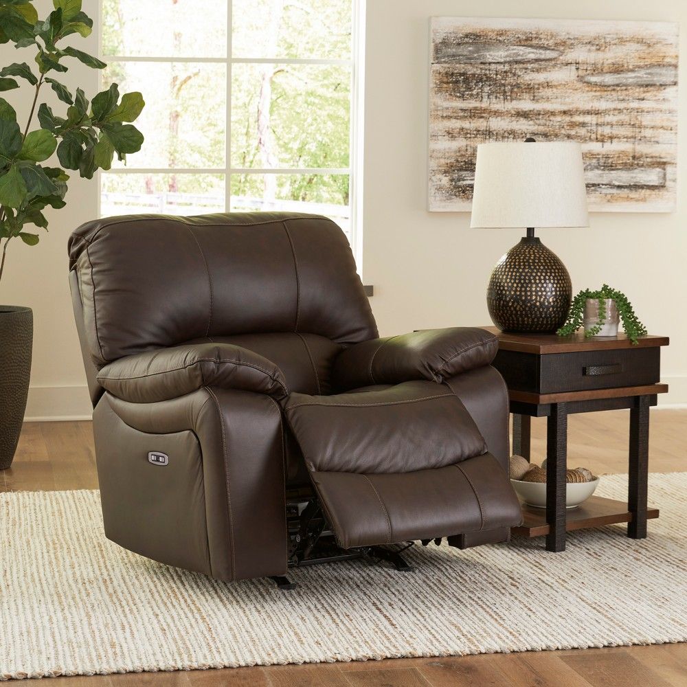 Picture of Lawson Leather Power Wall Saver Recliner - Dark Brown