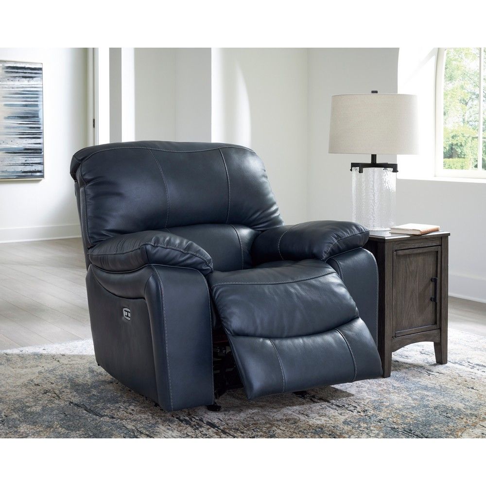 Picture of Lawson Leather Power Wall Saver Recliner - Ocean Blue
