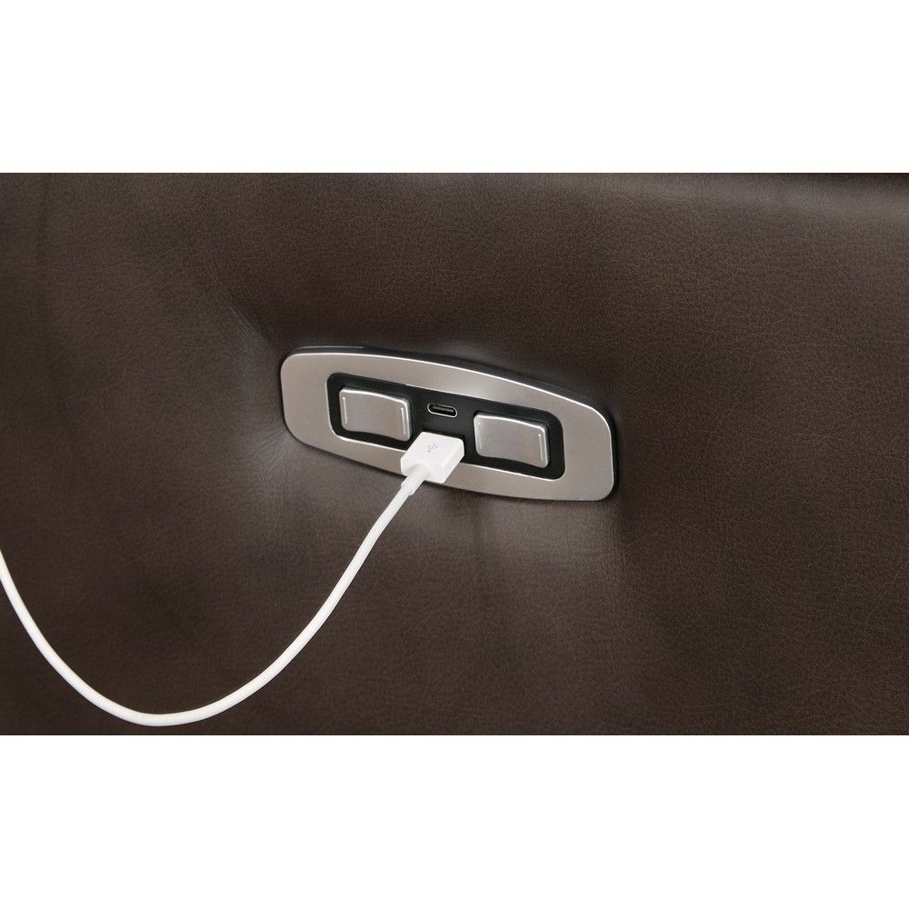 Picture of Lawson Leather Power Reclining Loveseat - Dark Brown