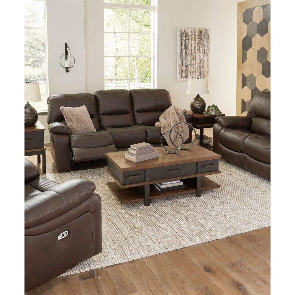 Picture of Lawson Leather Power Reclining Loveseat - Dark Brown