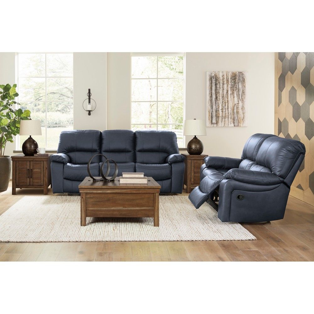 Picture of Lawson Leather Power Reclining Sofa - Ocean Blue