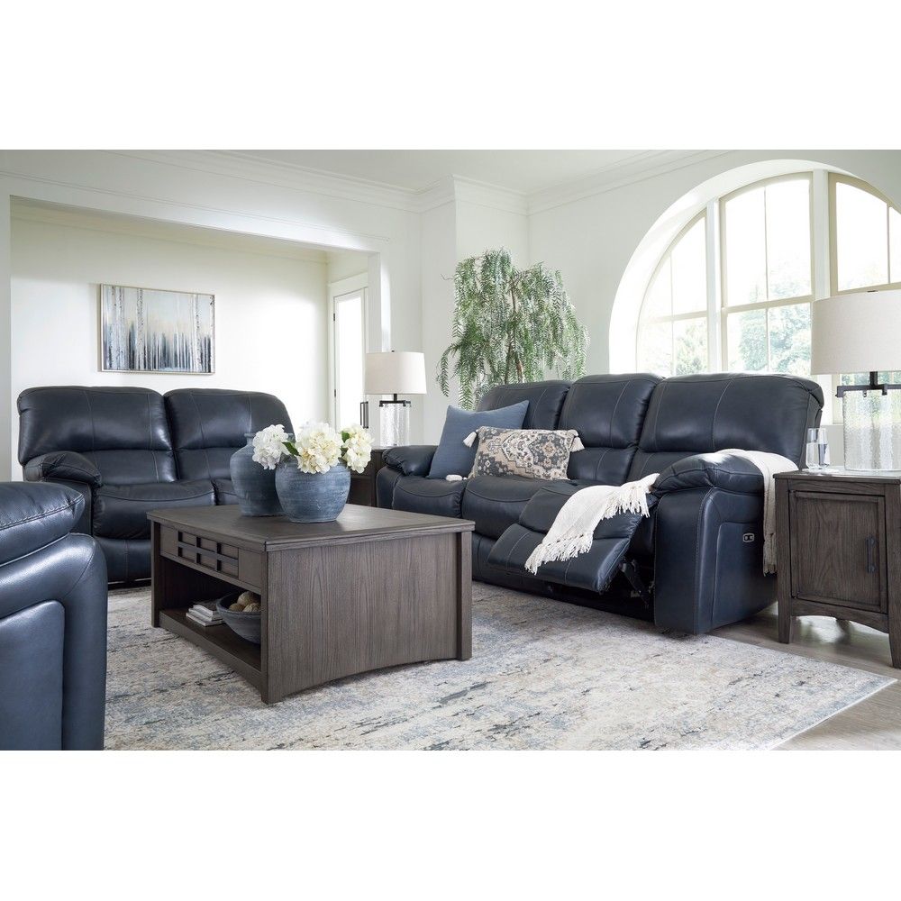 Picture of Lawson Leather Power Reclining Sofa - Ocean Blue