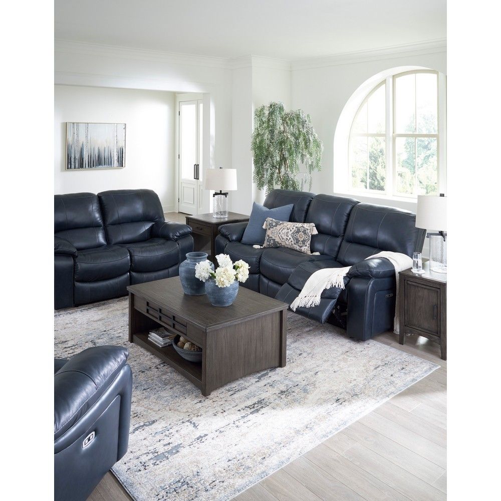 Picture of Lawson Leather Power Reclining Sofa - Ocean Blue