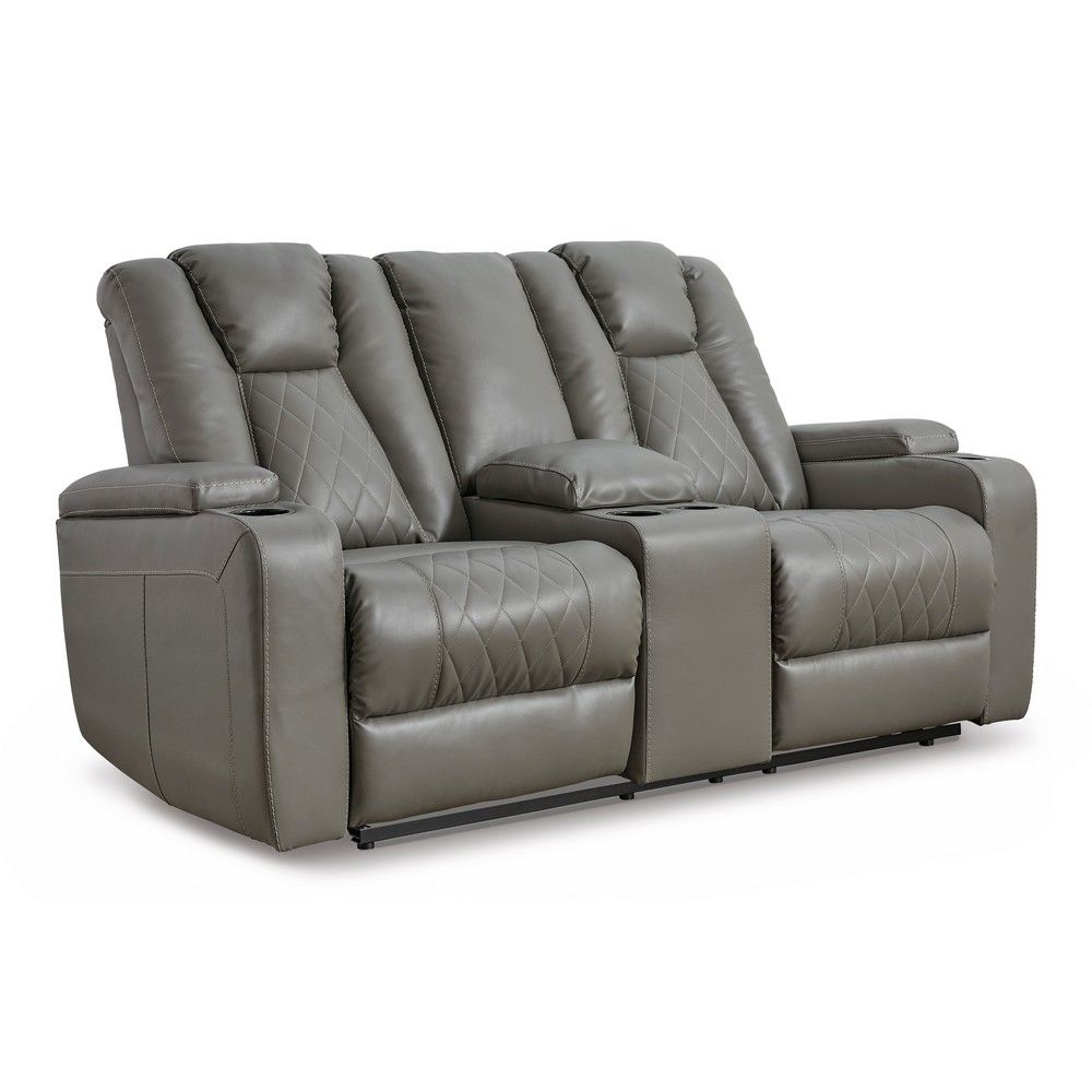 Picture of Mae Reclining Loveseat with Console - Gray