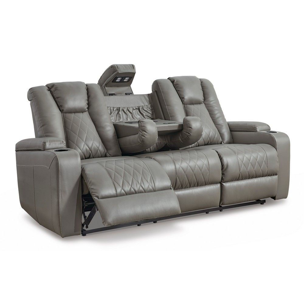 Picture of Mae Reclining Sofa with Drop Down Table - Gray