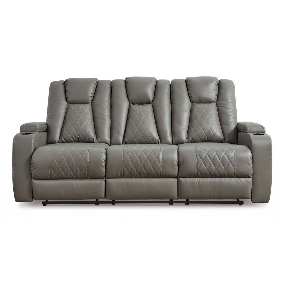 Picture of Mae Reclining Sofa with Drop Down Table - Gray