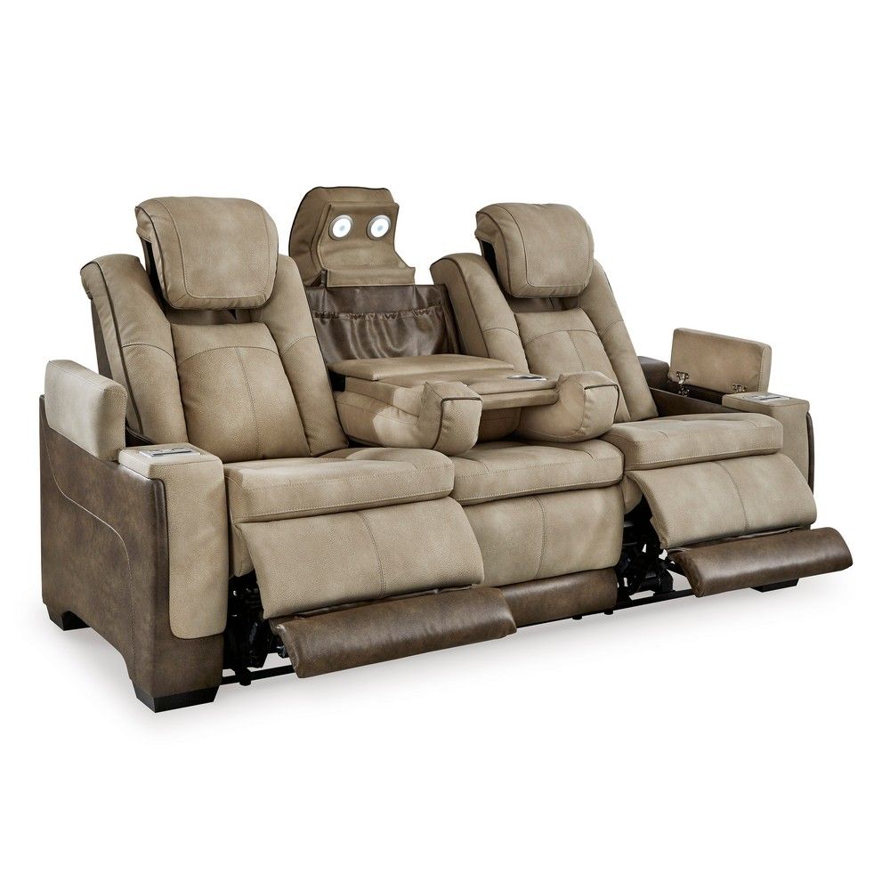 Nolan Zero Gravity Reclining Sofa with Power Headrests Sand