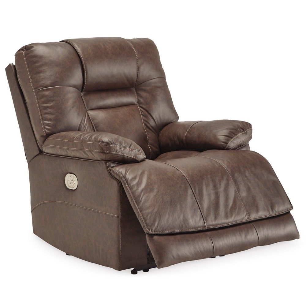 Leather power glider recliner with power adjustable headrest new arrivals