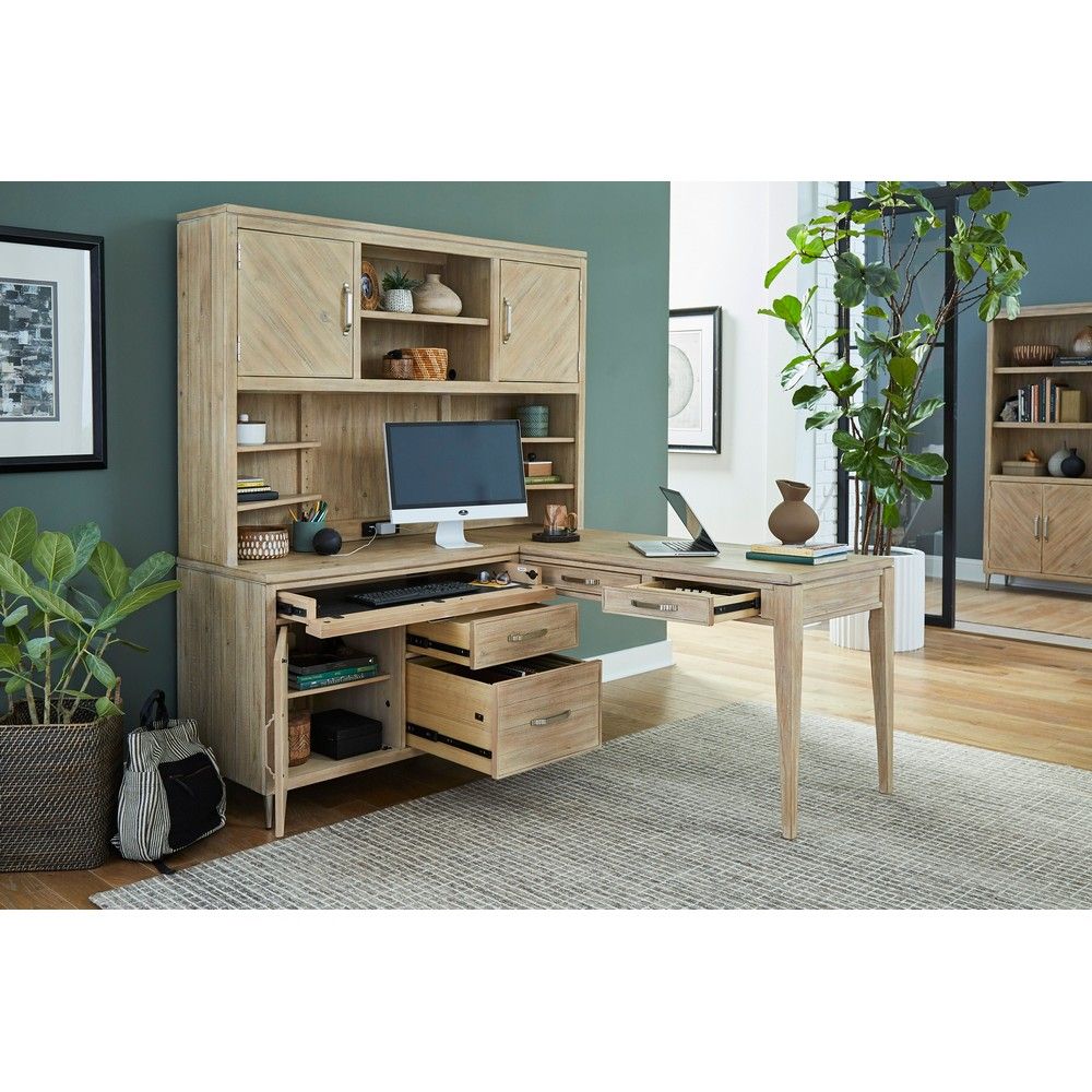 Maddox Corner Desk with Hutch | American Home Furniture Store and