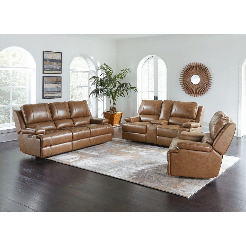 Picture of Parsons Leather Power Reclining Sofa - Umber