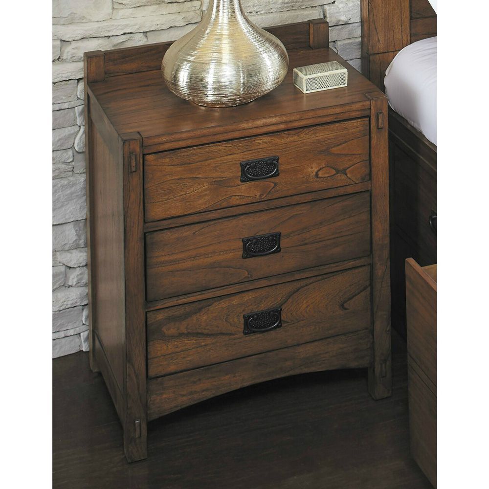 Dark wood deals nightstands