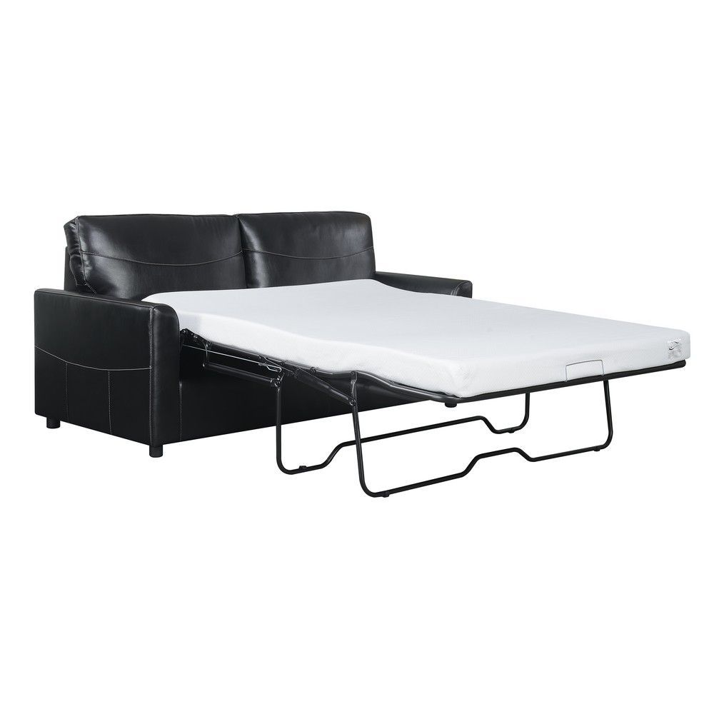 Black pull out deals sofa