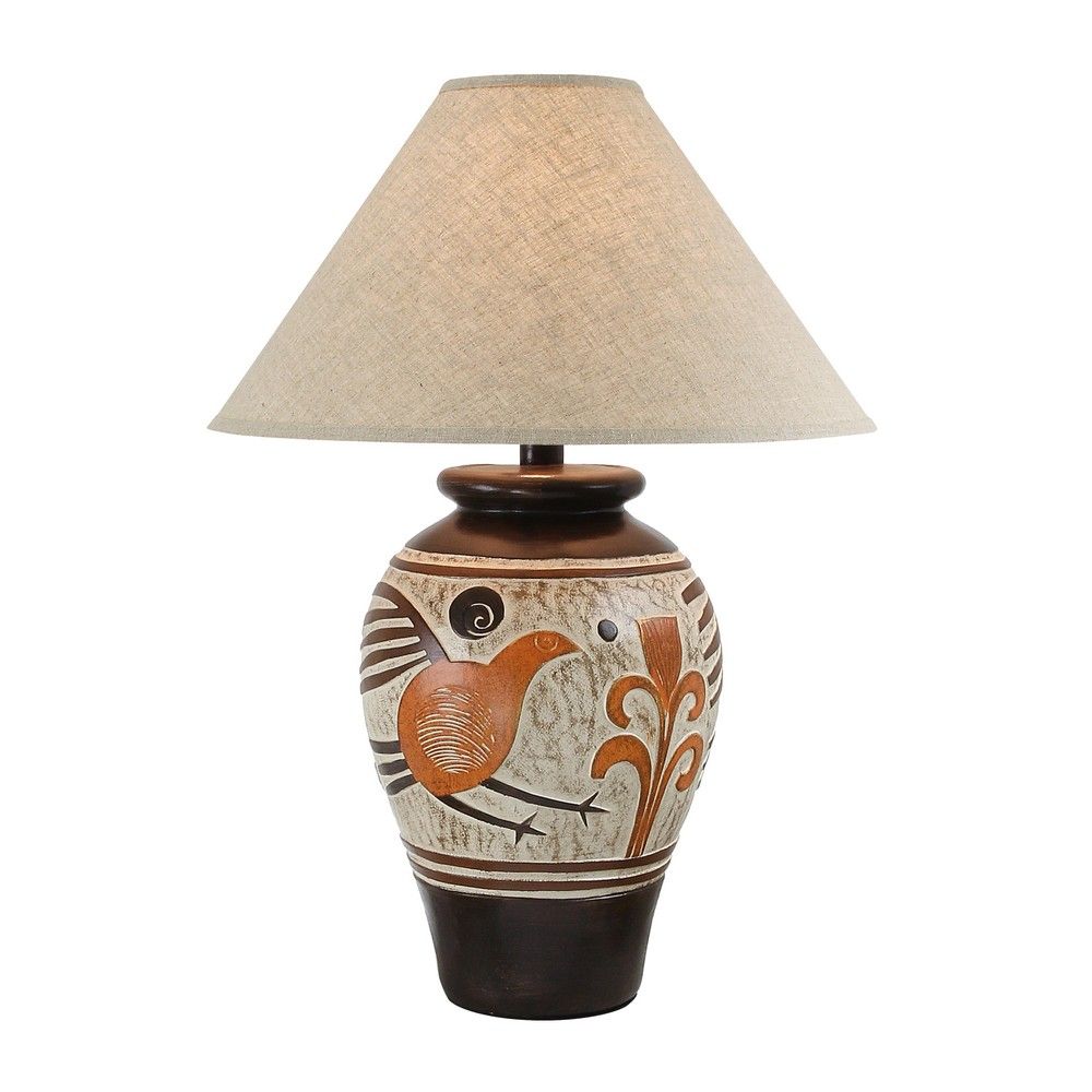 Picture of Indian Bird Table Lamp - Orange