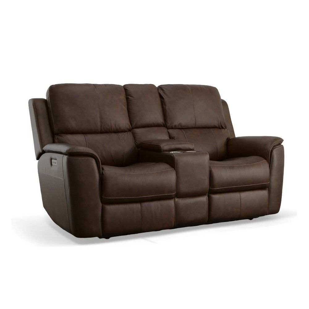 Picture of Henry Zero Gravity Triple Power Loveseat with Console - Dark Brown