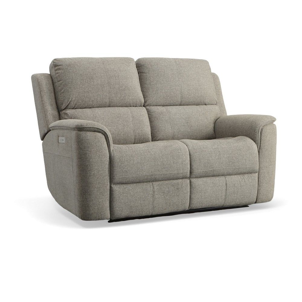 Henry Zero Gravity Triple Power Loveseat with Console - Fog