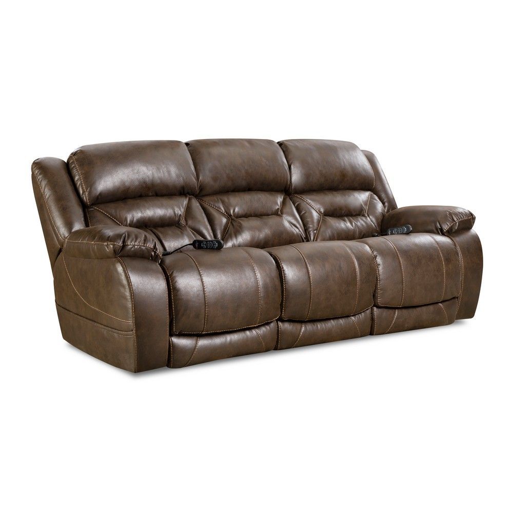 Enterprise Triple Power Reclining Sofa Walnut American Home