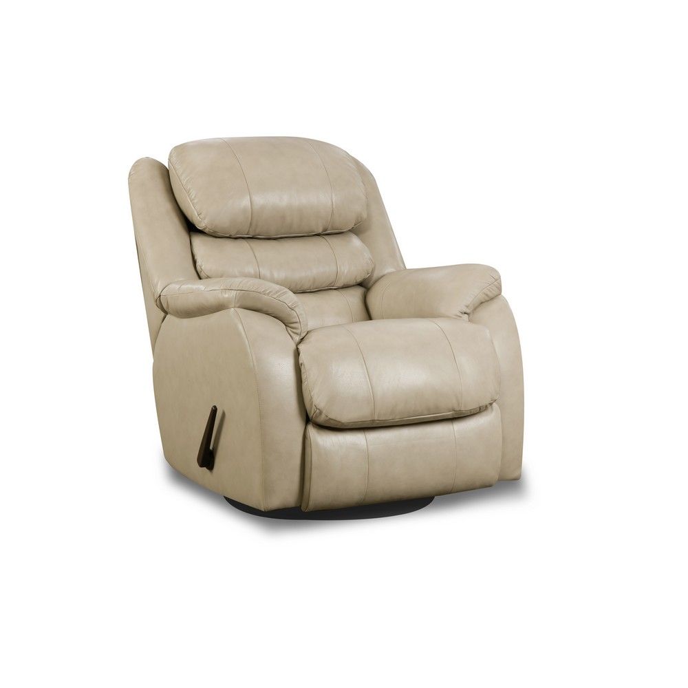Picture of Triple Crown Leather Swivel Glider Recliner - Almond