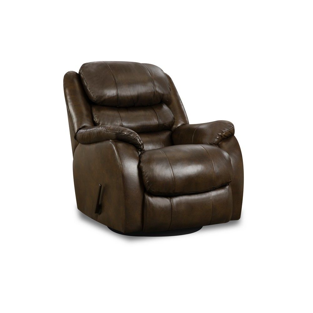 Picture of Triple Crown Leather Swivel Glider Recliner - Brown