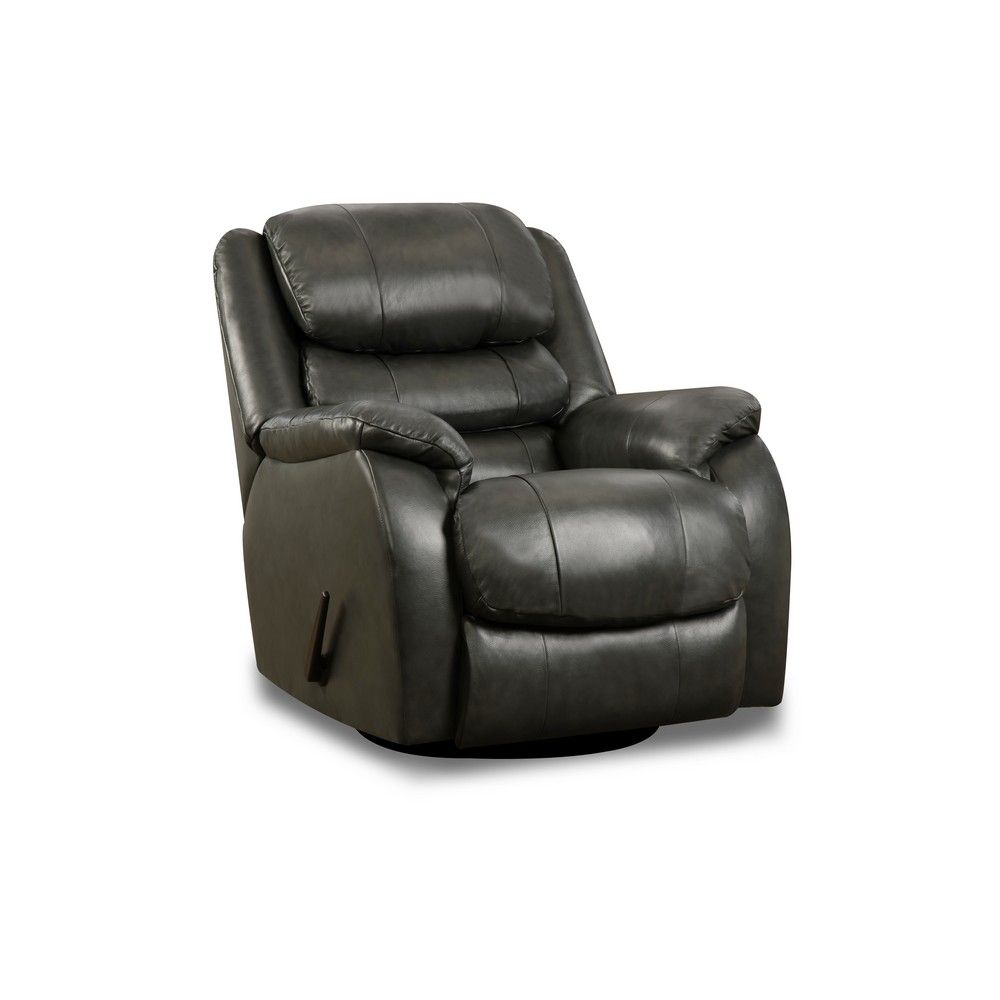 Picture of Triple Crown Leather Swivel Glider Recliner - Gray