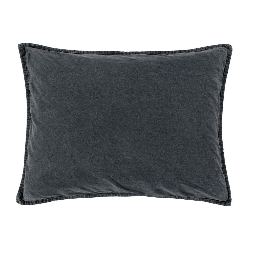 Picture of Stonewashed Cottona Canvas Pillow Sham - Charcoal - King