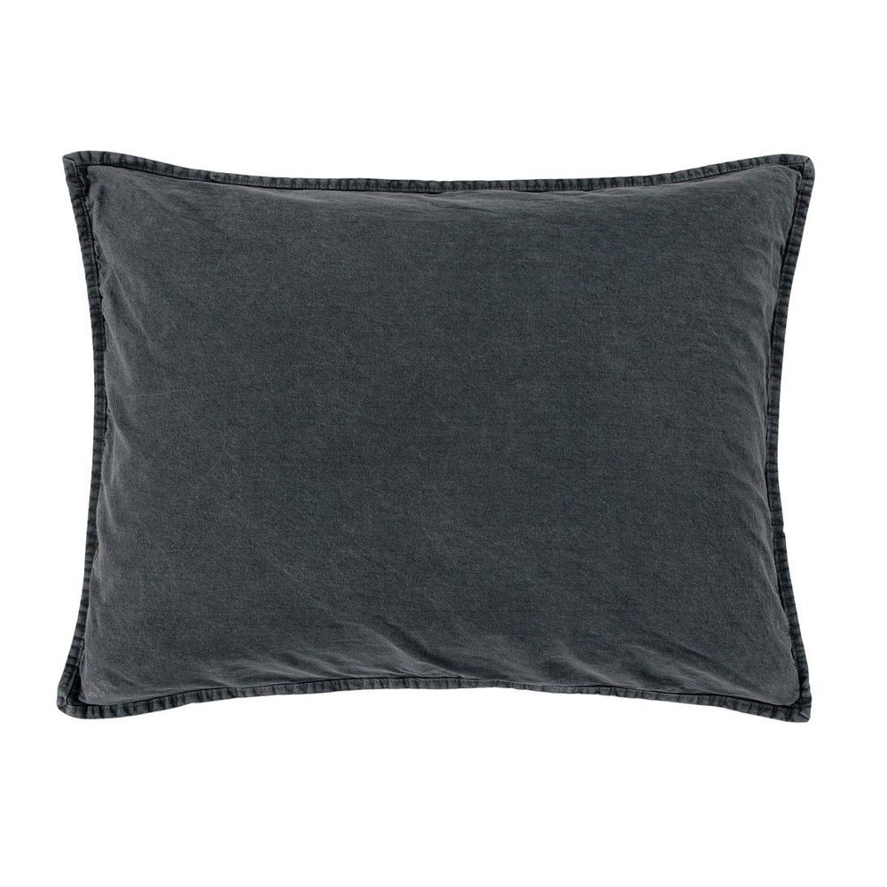 Picture of Stonewashed Cottona Canvas Pillow Sham - Charcoal