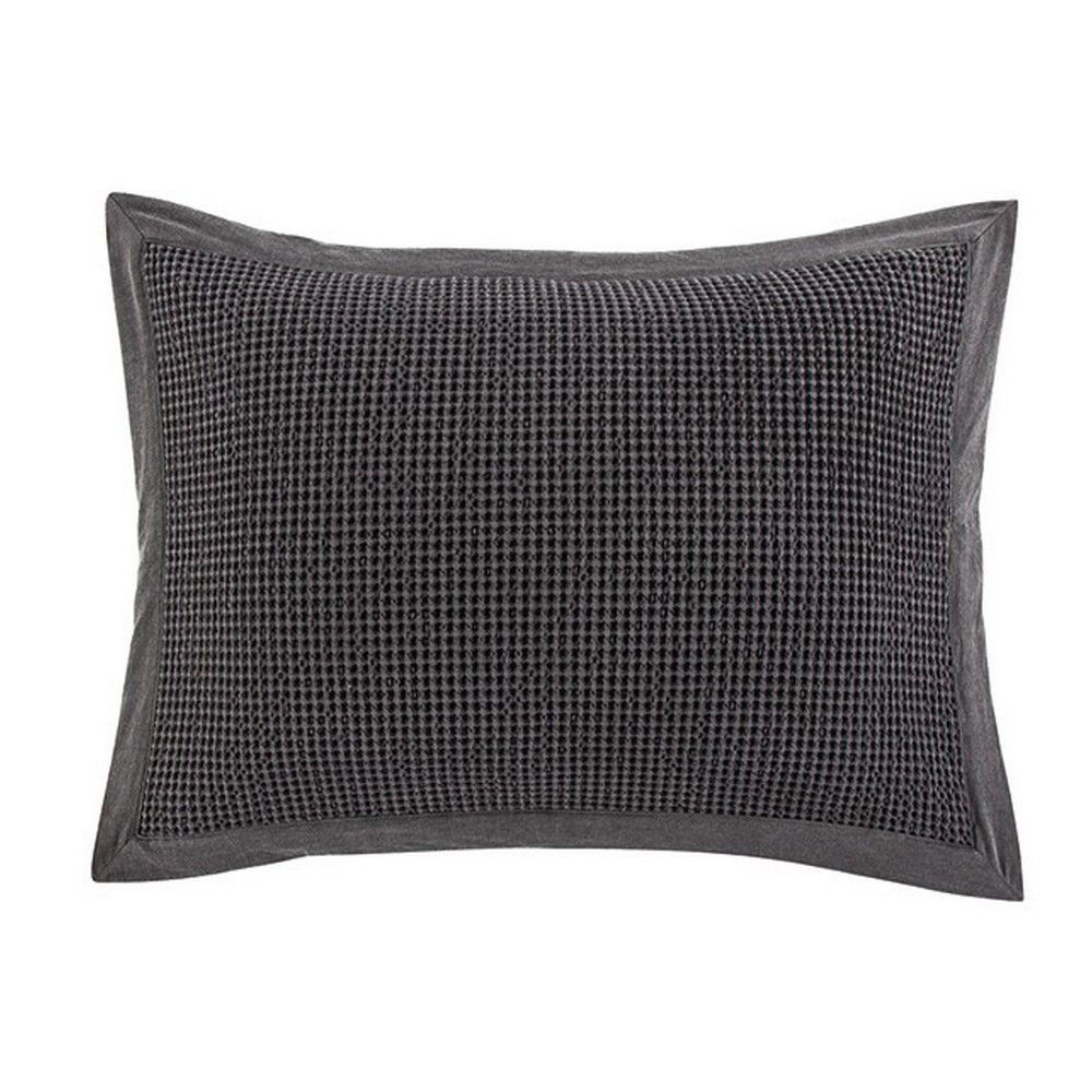 Picture of Waffle Weave 2-Piece Pillow Sham Set - Slate - King