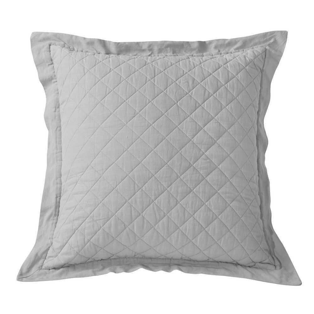 Picture of Diamond Linen Quilted Euro Sham - Gray